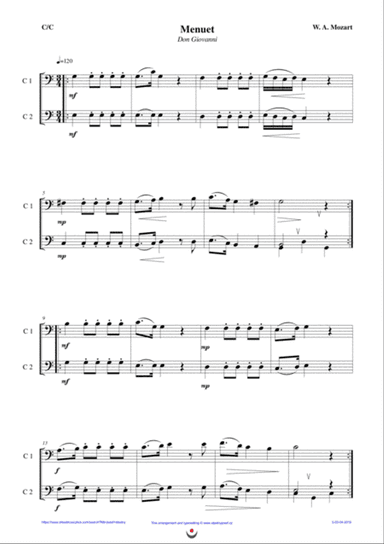 Menuet -Don Giovanni (easy brass duet Nb. 5 - C/C)