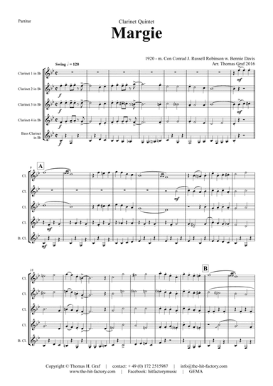 Margie - Dixieland Classic - Clarinet Quintet