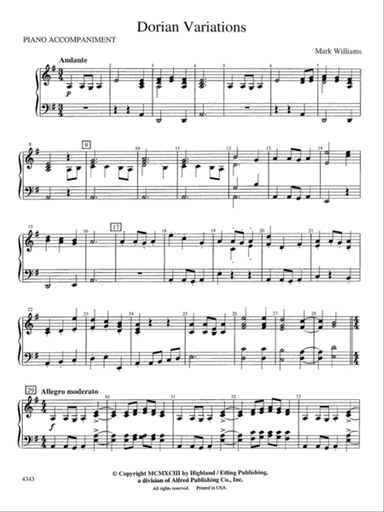 Dorian Variations: Piano Accompaniment