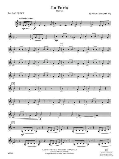 La Furia: 2nd B-flat Clarinet