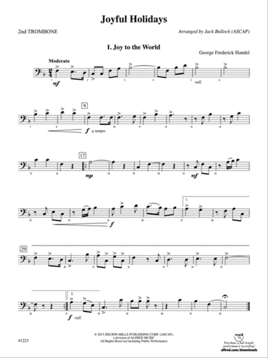 Joyful Holidays: 2nd Trombone