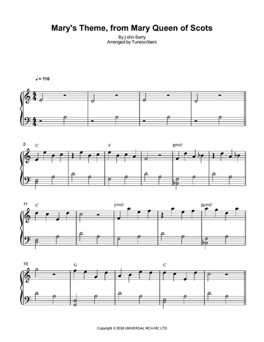 Mary's Theme, from Mary Queen of Scots