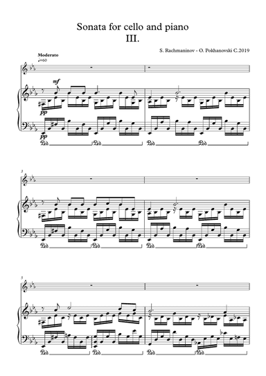 Rachmaninov Cello Sonata arranged for violin and piano, third movement