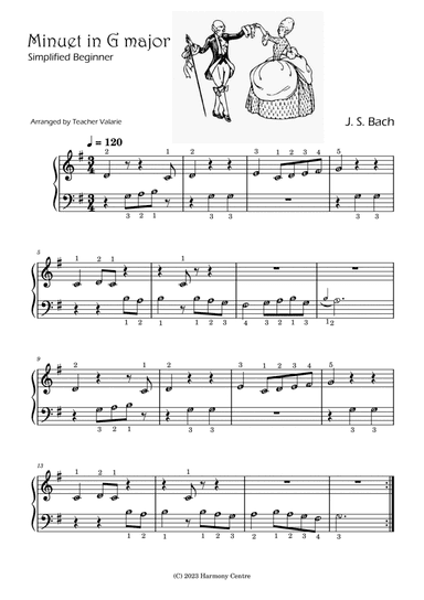 Minuet in G - Simplified for Beginners