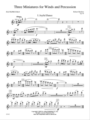 Three Miniatures for Winds and Percussion: Flute
