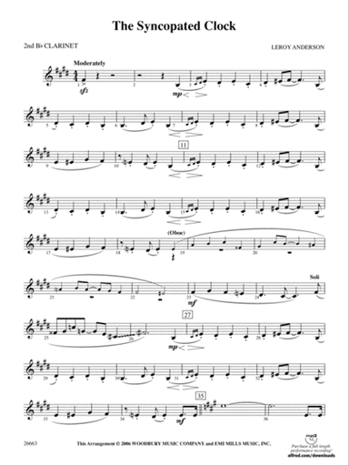 The Syncopated Clock: 2nd B-flat Clarinet