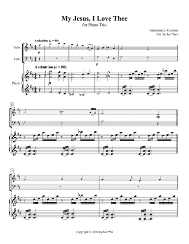 My Jesus, I Love Thee for Piano Trio