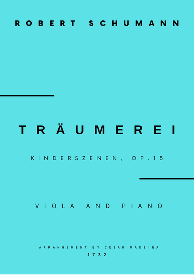 Traumerei by Schumann - Viola and Piano (Full Score and Parts)