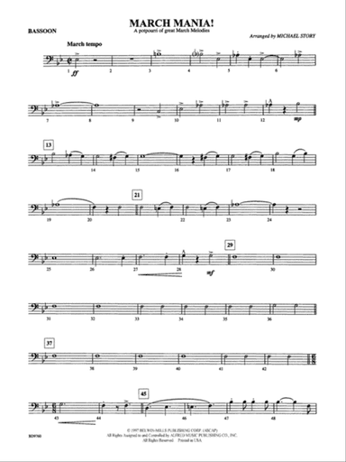 March Mania! (A Potpourri of Great March Melodies): Bassoon