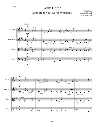 Goin' Home - Largo from New World Symphony (String Quartet)