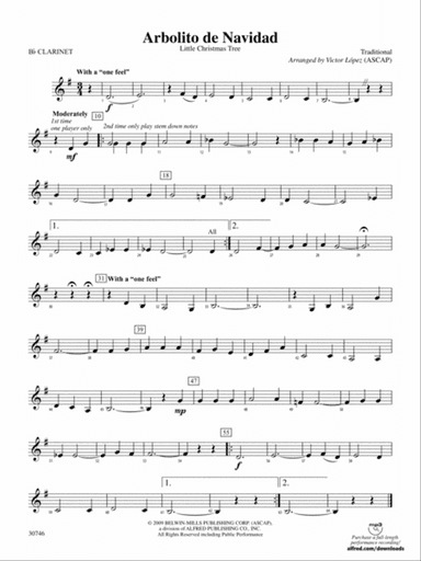 Arbolito de Navidad: 1st B-flat Clarinet