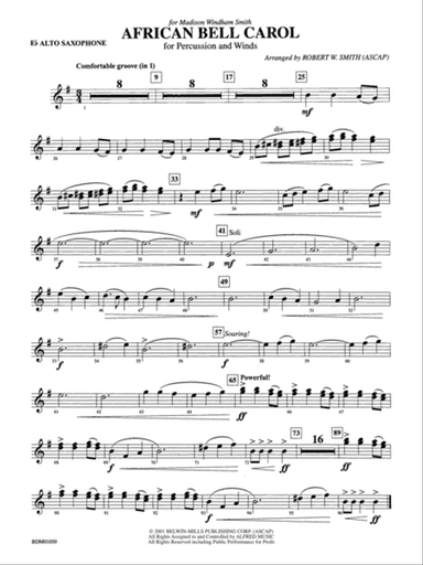 African Bell Carol (for Percussion and Winds): E-flat Alto Saxophone