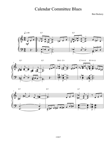 Calendar Committee Blues (Jazz Piano)