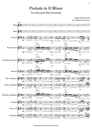 Prelude in D Minor (conductor's score)