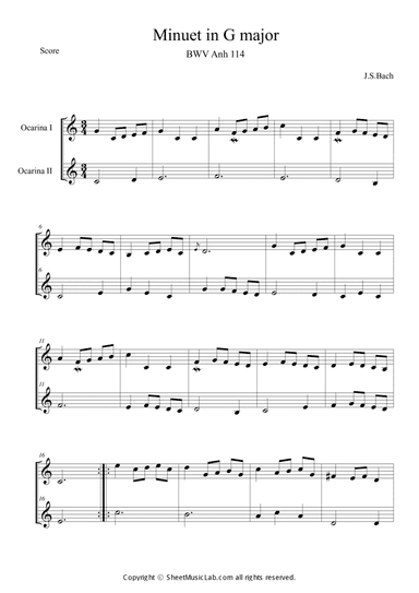 Minuet in G major (in C)