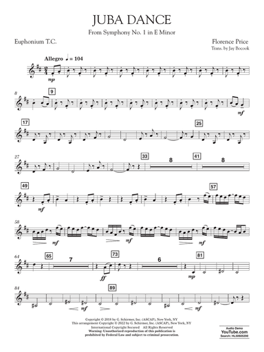 Juba Dance (from Symphony No. 1) - Euphonium T.C.