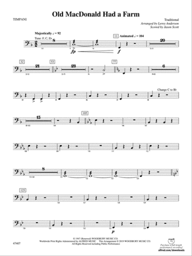 Old MacDonald Had a Farm: Timpani