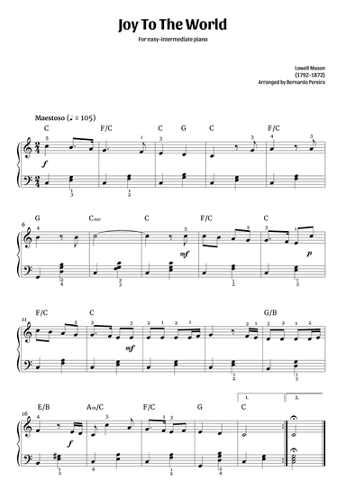 Joy To The World (easy-intermediate piano)