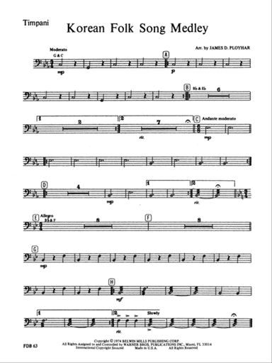 Korean Folk Song Medley: Timpani