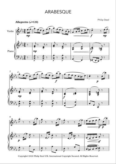 Arabesque - for piano and violin