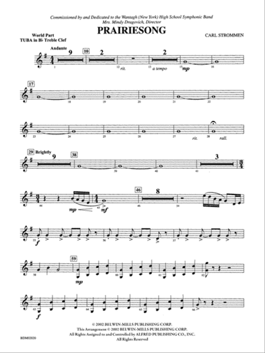 Prairiesong: (wp) B-flat Tuba T.C.