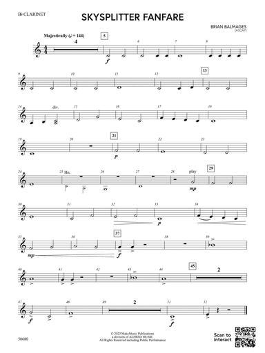 Skysplitter Fanfare: 1st B-flat Clarinet