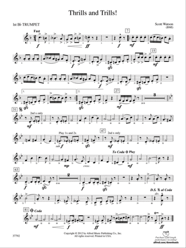 Thrills and Trills!: 1st B-flat Trumpet