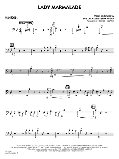 Lady Marmalade (from Moulin Rouge) (arr. Roger Holmes) - Trombone 2