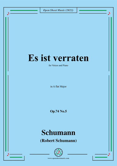 Schumann-Es ist verraten,Op.74 No.5,in A flat Major