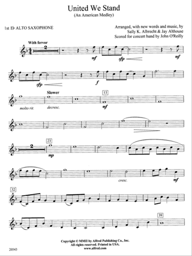 United We Stand (An American Medley): E-flat Alto Saxophone