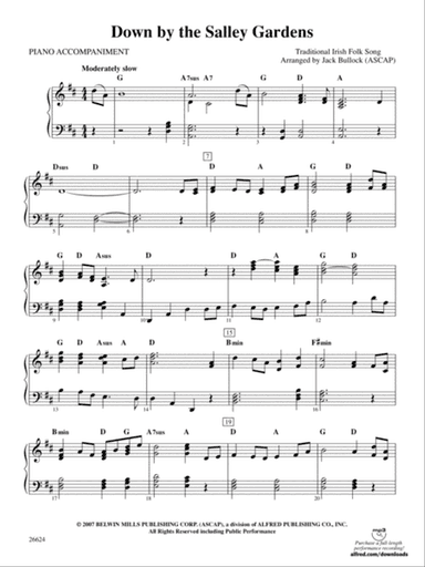 Down by the Salley Gardens: Piano Accompaniment