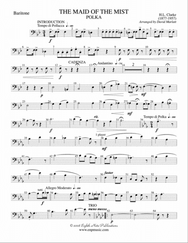 The Maid of the Mist (Solo Cornet and Concert Band): Baritone B.C.