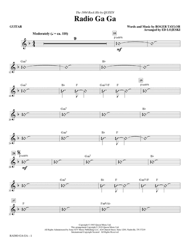 Radio Ga Ga (arr. Ed Lojeski) - Guitar