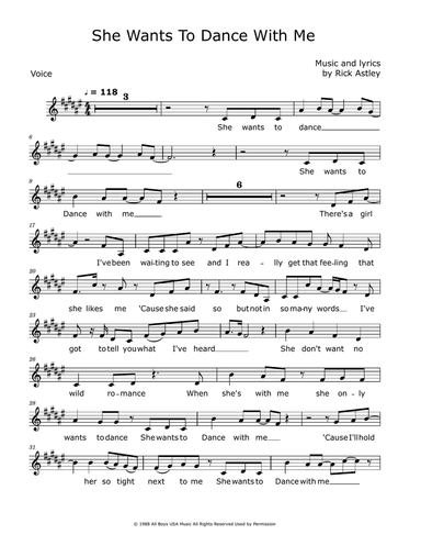 She Wants To Dance With Me