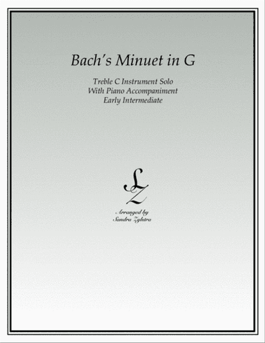 Bach's Minuet In G (treble C instrument solo)