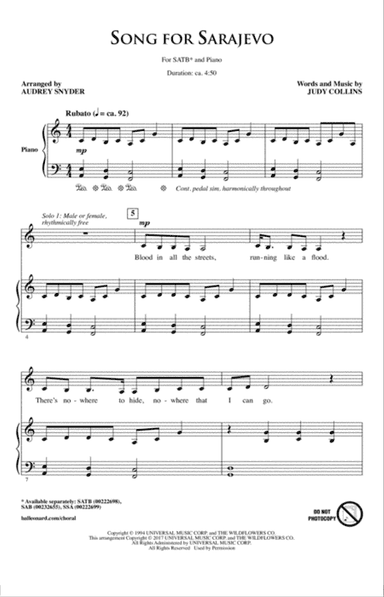 Song For Sarajevo