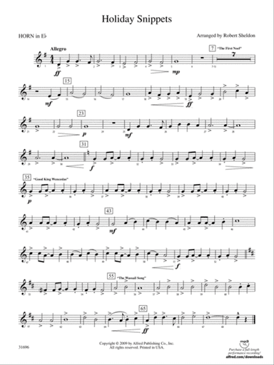 Holiday Snippets: (wp) 1st Horn in E-flat