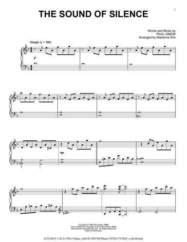 The Sound Of Silence (arr. Marianne Kim)