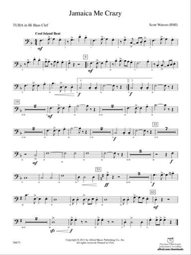 Jamaica Me Crazy: (wp) B-flat Tuba B.C.