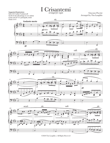 I Crisantemi (Chrysanthemums) (for organ)