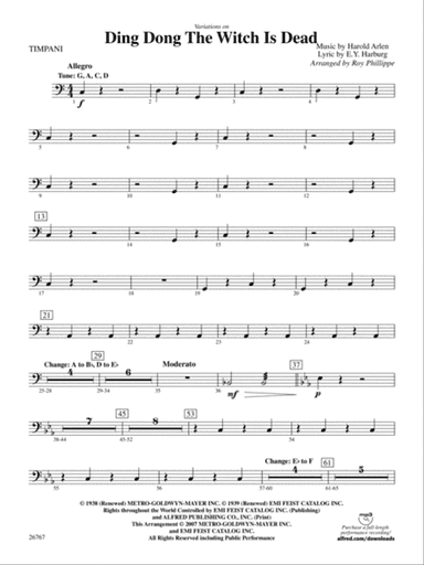 Variations on Ding Dong the Witch Is Dead (fromThe Wizard of Oz): Timpani