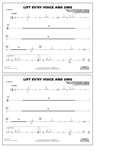 Lift Ev'ry Voice and Sing (arr. Paul Murtha) - Cymbals