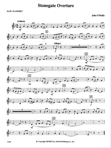 Stonegate Overture: 1st B-flat Clarinet