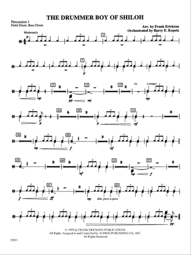 The Drummer Boy of Shiloh: 1st Percussion