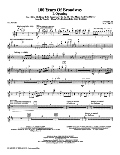100 Years of Broadway (Medley) - Bb Trumpet 1