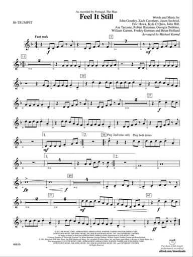 Feel It Still: 1st B-flat Trumpet