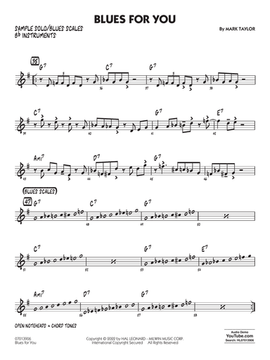 Blues for You - Sample Solo/Solo Sheet Bb Inst