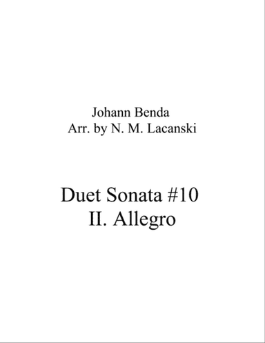 Duet Sonata #10 Movement 2 Allegro