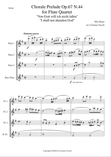 Chorale Prelude Op.67 N.44 for Flute Quartet