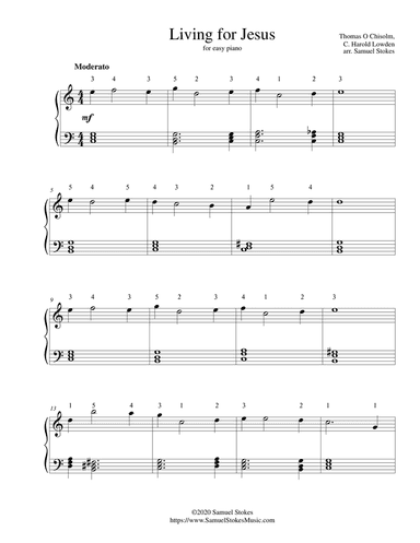 Living for Jesus - for easy piano